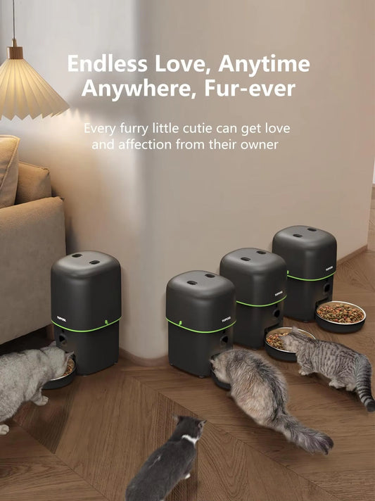 Smart Automatic Cat Feeder with Camera – Wi-Fi Enabled Pet Food Dispenser for Cats & Dogs – 2.4G/5G Wi-Fi & Tuya App Control