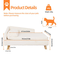 Nordic Elevated Pet Bed – Cozy Waterproof Pad & Sturdy Wooden Legs for Small Dogs and Kittens