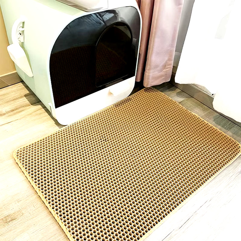 Waterproof Double-Layer Cat Litter Mat – Traps Litter and Keeps Your Home Clean – Cat Litter Box Accessory