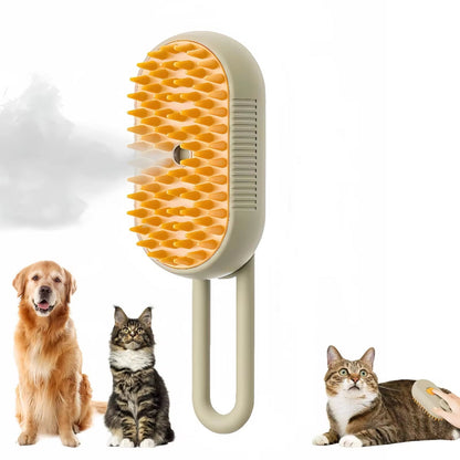 3-in-1 Electric Pet Grooming Brush – Hair Removal, Massage & Spray for Cats and Dogs