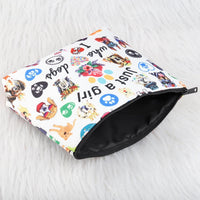 Just a Girl Who Loves Dogs Makeup Bag – Funny Puppy Dog Cosmetic & Toiletry Bag with Dog Paw Print – Perfect Gift for Dog Lovers