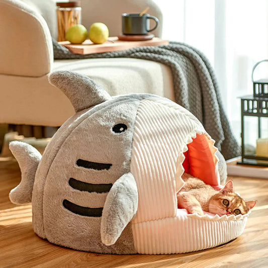 Luxury Plush Shark Pet Bed