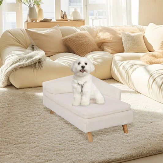 Nordic Elevated Pet Bed – Cozy Waterproof Pad & Sturdy Wooden Legs for Small Dogs and Kittens